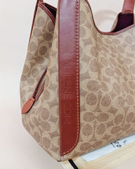 Coach 79249 Hadley Hobo Large Signature Tan Rust