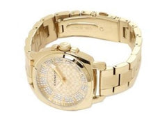 Coach 14501994 Mini Boyfriend Gold Tone Stainless Pave Crystal Glitz Watch
