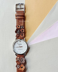 Coach 14502744 Delancey Cream Dial Brown Leather Ladies Watch