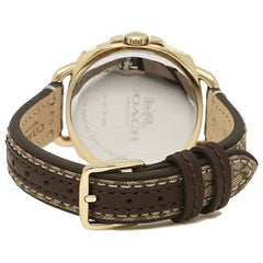 Coach 14502770 Tatum Signature Fabric Leather Gold Tone Brown Watch