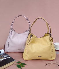 Coach 29800 Scalloped Edie 31 Polished Pebble Leather Shoulder Bag Ice Pink