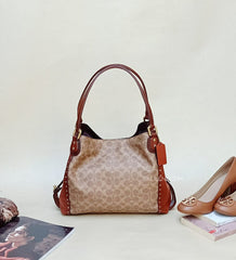 Coach 30220 Edie Signature Shoulder Bag 31 Rivets Rust