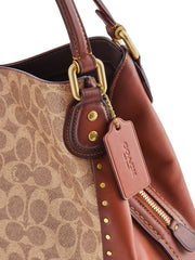Coach 30220 Edie Signature Shoulder Bag 31 Rivets Rust