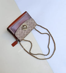 Coach F30592 Signature Parker Canvas Bag Rust