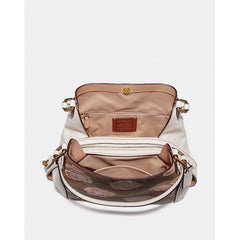 Coach 31699 Edie Signature Rose Print Tan Chalk