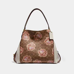 Coach 31699 Edie Signature Rose Print Tan Chalk