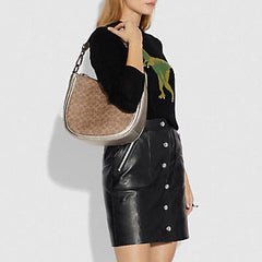 Coach 40616 Signature Metallic Exotics Sutton Tan Platinum