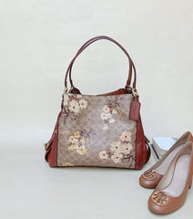 Coach 54651 Prairie Signature Coated Canvas Edie 31 Shoulder Bag Tan Rust