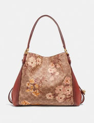 Coach 54651 Prairie Signature Coated Canvas Edie 31 Shoulder Bag Tan Rust
