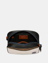 Coach 69521 Signature Patch Camera Bag Tan Chalk Multi