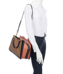 Coach 69588 Canvas Signature Colorblock Dreamer 31 Tan/peach Satchel
