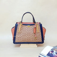 Coach 69588 Canvas Signature Colorblock Dreamer 31 Tan/peach Satchel