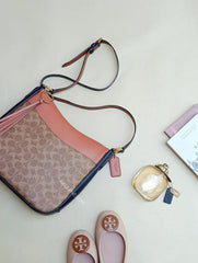 Coach 69594 Chaise Crossbody Signature Canvas Tan Light Peach