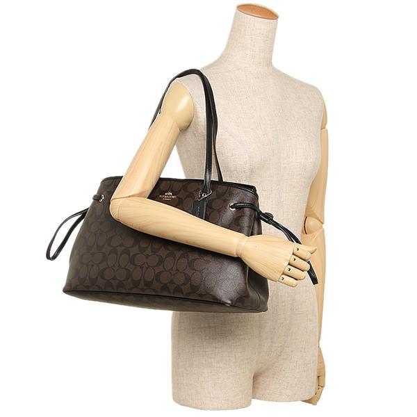 Tas Coach F57842 Drawstring Carryall Signature Brown Black Balilene