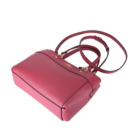 Coach F25395 Christie Mini Brooke Carryall In Crossgrain Pink Rouge