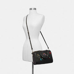 Coach F25799 Mini Bennett With Souvenir Embroidery Black Leather Bag