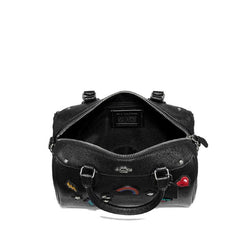 Coach F25799 Mini Bennett With Souvenir Embroidery Black Leather Bag