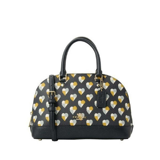 Coach F25916 Mini Sierra Satchel Checker Heart Print Midnight Multi