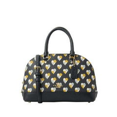 Coach F25916 Mini Sierra Satchel Checker Heart Print Midnight Multi