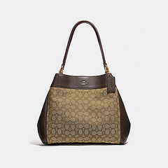 Coach F27579 Lexy Shoulder Bag In Signature Jacquard Khaki Brown