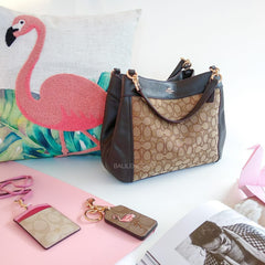 Coach F27579 Lexy Shoulder Bag In Signature Jacquard Khaki Brown