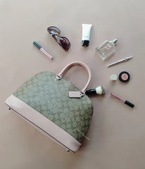 Coach F27584 Sierra Satchel In Signature Canvas Khaki Petal