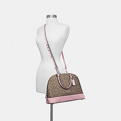 Coach F27584 Sierra Satchel In Signature Canvas Khaki Petal