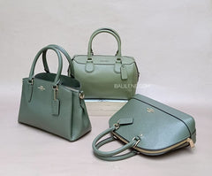 Coach F27591 Mini Sierra Crossgrain Leather Satchel Military Green
