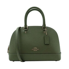 Coach F27591 Mini Sierra Crossgrain Leather Satchel Military Green