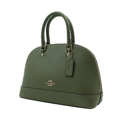 Coach F27591 Mini Sierra Crossgrain Leather Satchel Military Green