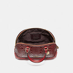 Coach F27597 Mini Sierra Satchel In Signaure Leather Debossed Cherry