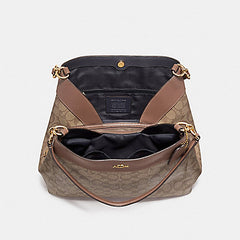 Coach F27972 Lexy Shoulder Bag In Signature Canvas Khaki Saddle