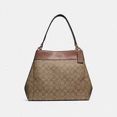 Coach F27972 Lexy Shoulder Bag In Signature Canvas Khaki Saddle