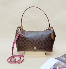 Coach F28967 Mia Signature Brown Pink Rose