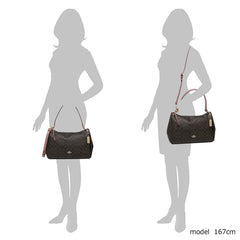 Coach F28967 Mia Signature Brown Pink Rose