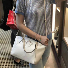 Coach F28969 Small Kelsey With Bow Chalk Leather Satchel Bag