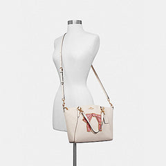 Coach F28972 Small Kelsey Satchel With Floral Bundle Print Bow Chalk Multi