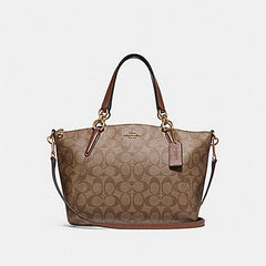 Coach F28989 Signature Small Kelsey Khaki Saddle