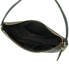 Coach F29209 Signature Zip Shoulder Bag Brown Black