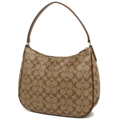 Coach F29209 Zip Shoulder Bag Signature Khaki Saddle