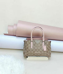 Coach F29434 Mini Sage Carryal In Signature Canvas Khaki Petal