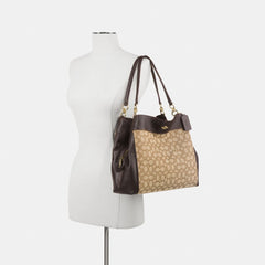 Coach F29548 Outline Small Lexy Shoulder Bag Khaki Brown