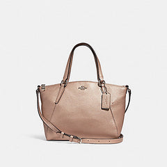 Coach F29639 Metallic Pebble Leather Mini Kelsey Rosegold