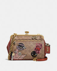 Coach F31069 X Keith Haring Kisslock Crossbody In Signature Patchwork