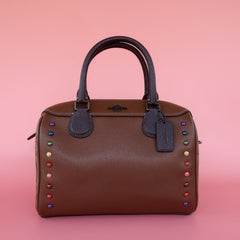 Coach F31378 Mini Bennett Satchel Rainbow Rivets Saddle 2 Multi