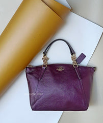 Coach F31409 Small Kelsey Chain Metallic Raspberry