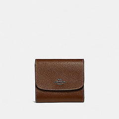 Coach F31570 Small Wallet With Rainbow Stitching Dark Saddle