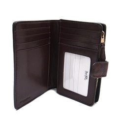 Coach F31949 Medium Corner Zip Wallet In Signature Collorblock Brown Black