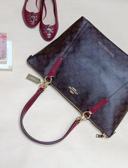 Coach F31976 Ava Tote Signature Brown Wine