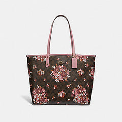 Coach F32084 Sig Medley Bouqet Reversible Tote Brown Multi